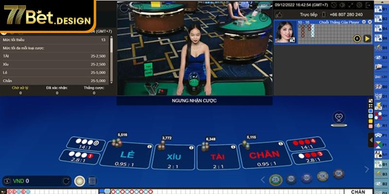 Phiên bản live hấp dẫn cùng dealer chuyên nghiệp 