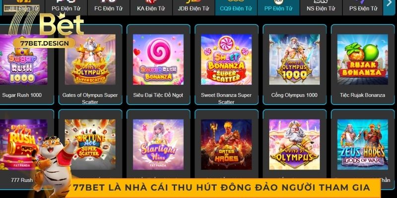 77bet là nhà cái thu hút đông đảo người tham gia 