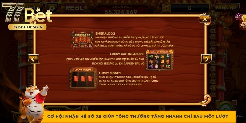 Cơ hội nhận hệ số x5 giúp tổng thưởng tăng nhanh chỉ sau một lượt
