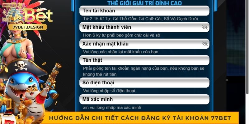 Hướng dẫn chi tiết cách đăng ký tài khoản 77bet 