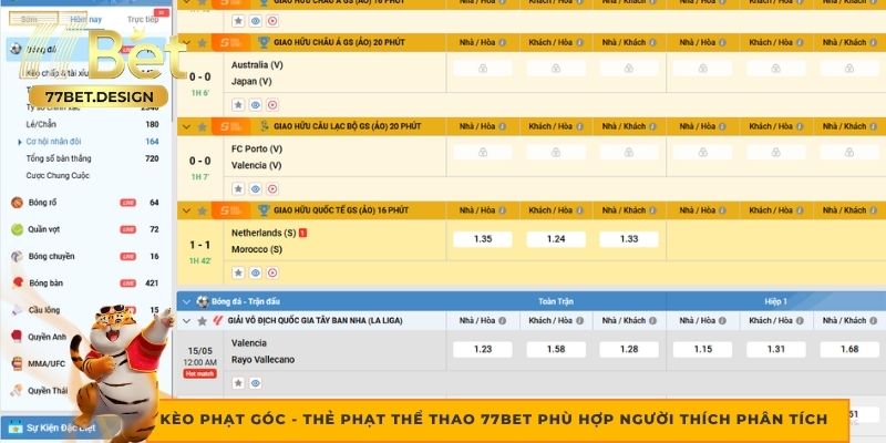 Kèo phạt góc - Thẻ phạt thể thao 77bet phù hợp người thích phân tích