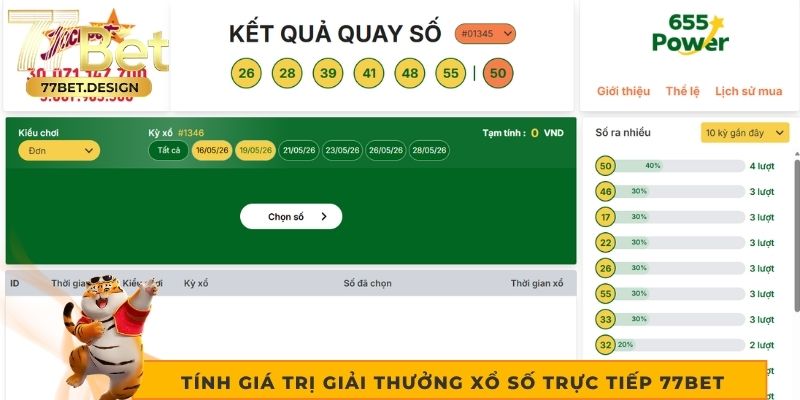 Tính giá trị giải thưởng xổ số trực tiếp 77bet Tính giá trị giải thưởng xổ số trực tiếp 77bet